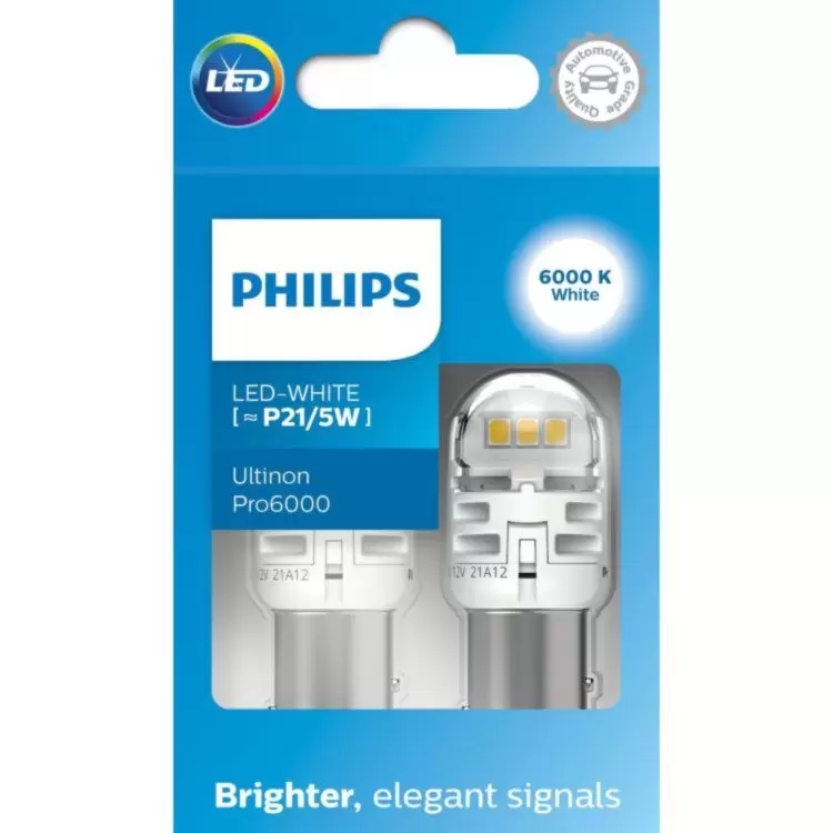 Philips Ultinon Pro6000 Amber LED P21/5W (Twin)