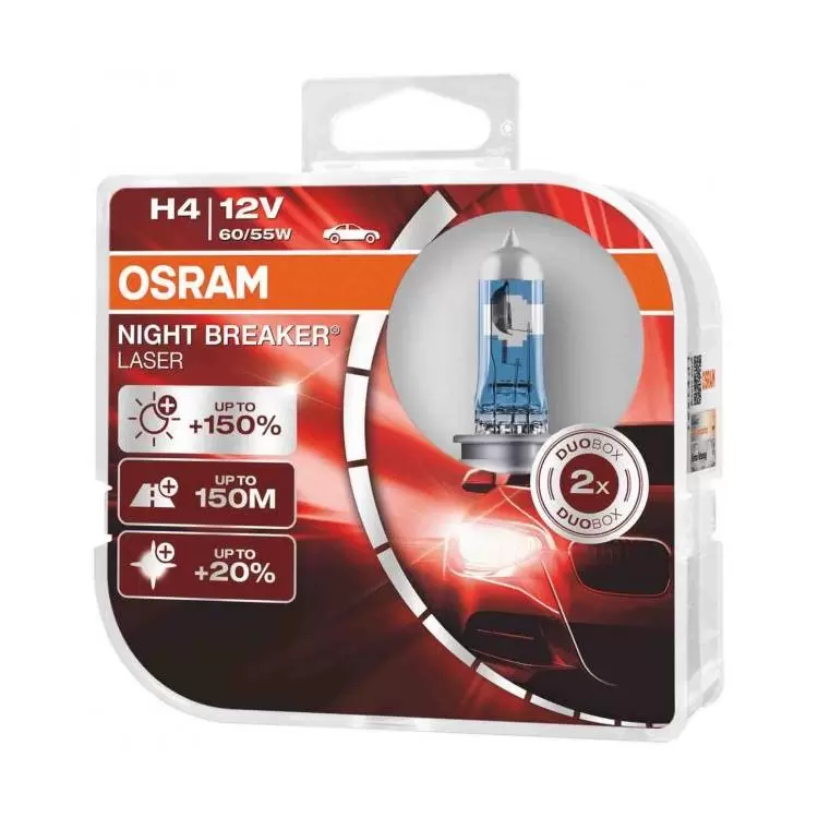 OSRAM Night Breaker H4 LED; Up to 230 Percent More Brightness, Legal Low  and High Beam with Road Legal in Germany and Austria, Black : Automotive 