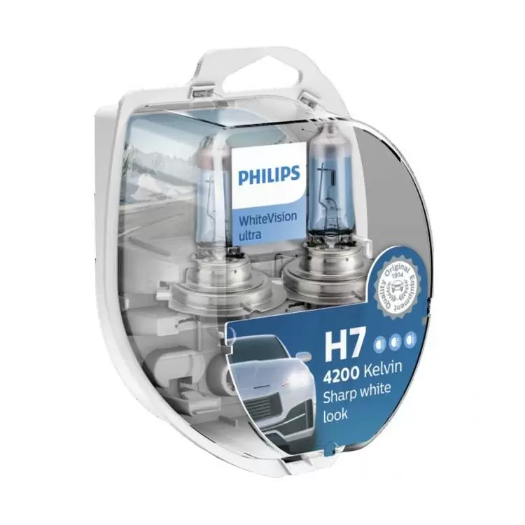 Philips H7 CrystalVision Ultra Upgraded Bright White Headlight Bulb, 2 Pack