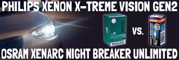 OSRAM Xenarc Night Breaker Unlimited vs. Philips X-treme Vision Xenon Gen2