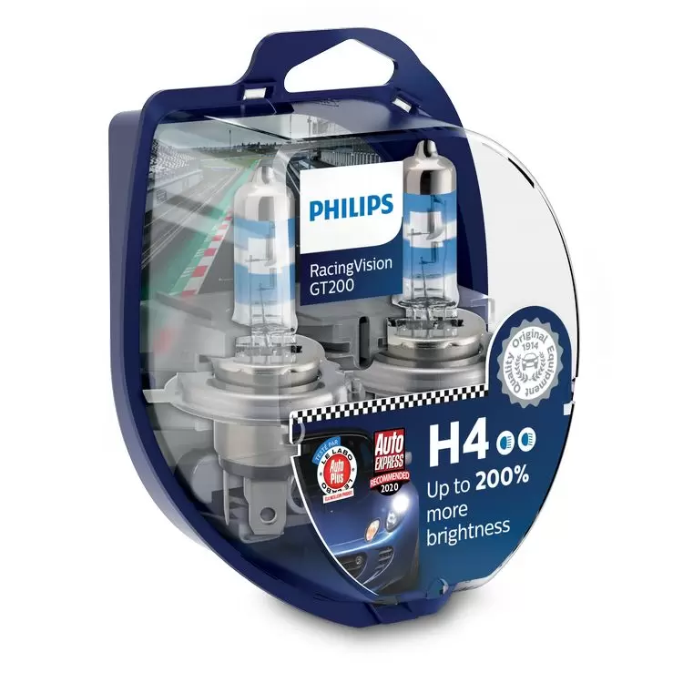 Philips RacingVision GT200 9003 (HB2/H4), Twin Car Headlight Bulbs